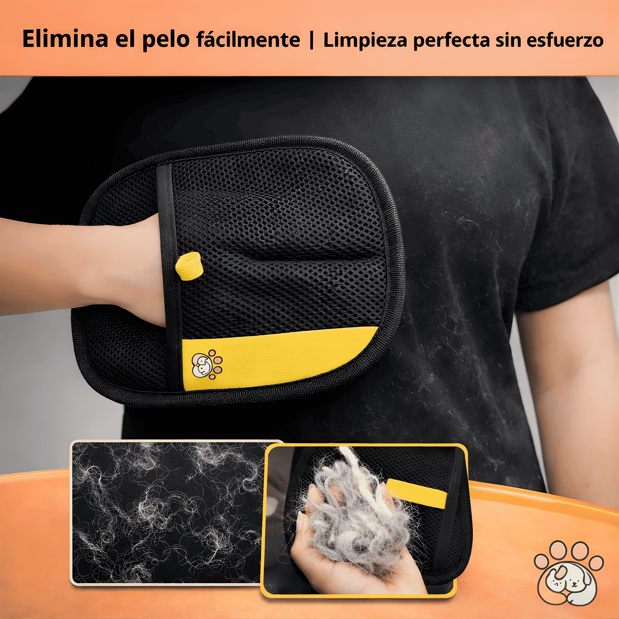 Manopla Quitapelos Reutilizable para Mascotas