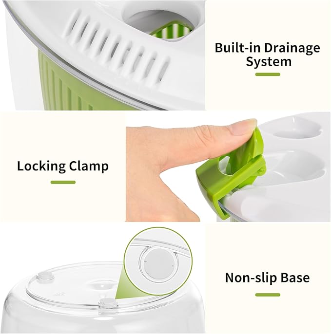 Hot Sale Dropshipping Kitchen Accessories Quick Dry Design Manual Plastic Salad Fruit Spinner Dehydrated Vegetables