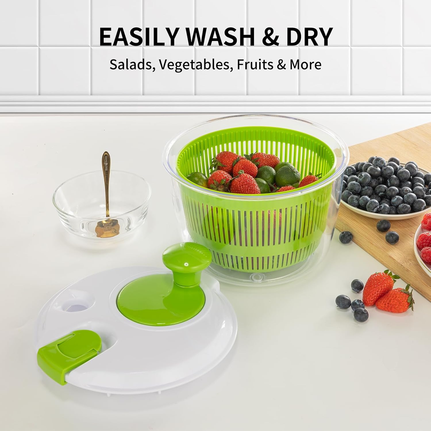 Hot Sale Dropshipping Kitchen Accessories Quick Dry Design Manual Plastic Salad Fruit Spinner Dehydrated Vegetables