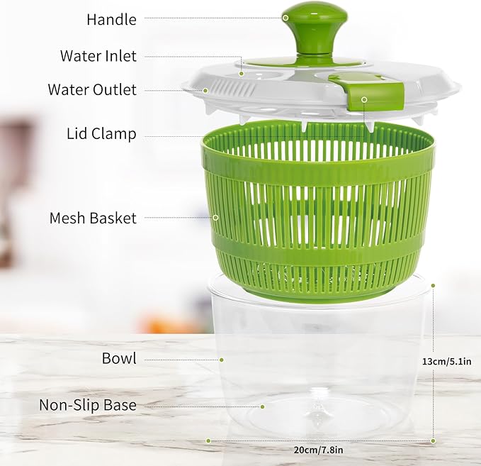 Hot Sale Dropshipping Kitchen Accessories Quick Dry Design Manual Plastic Salad Fruit Spinner Dehydrated Vegetables