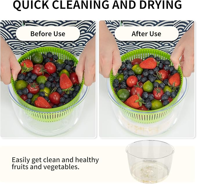 Hot Sale Dropshipping Kitchen Accessories Quick Dry Design Manual Plastic Salad Fruit Spinner Dehydrated Vegetables