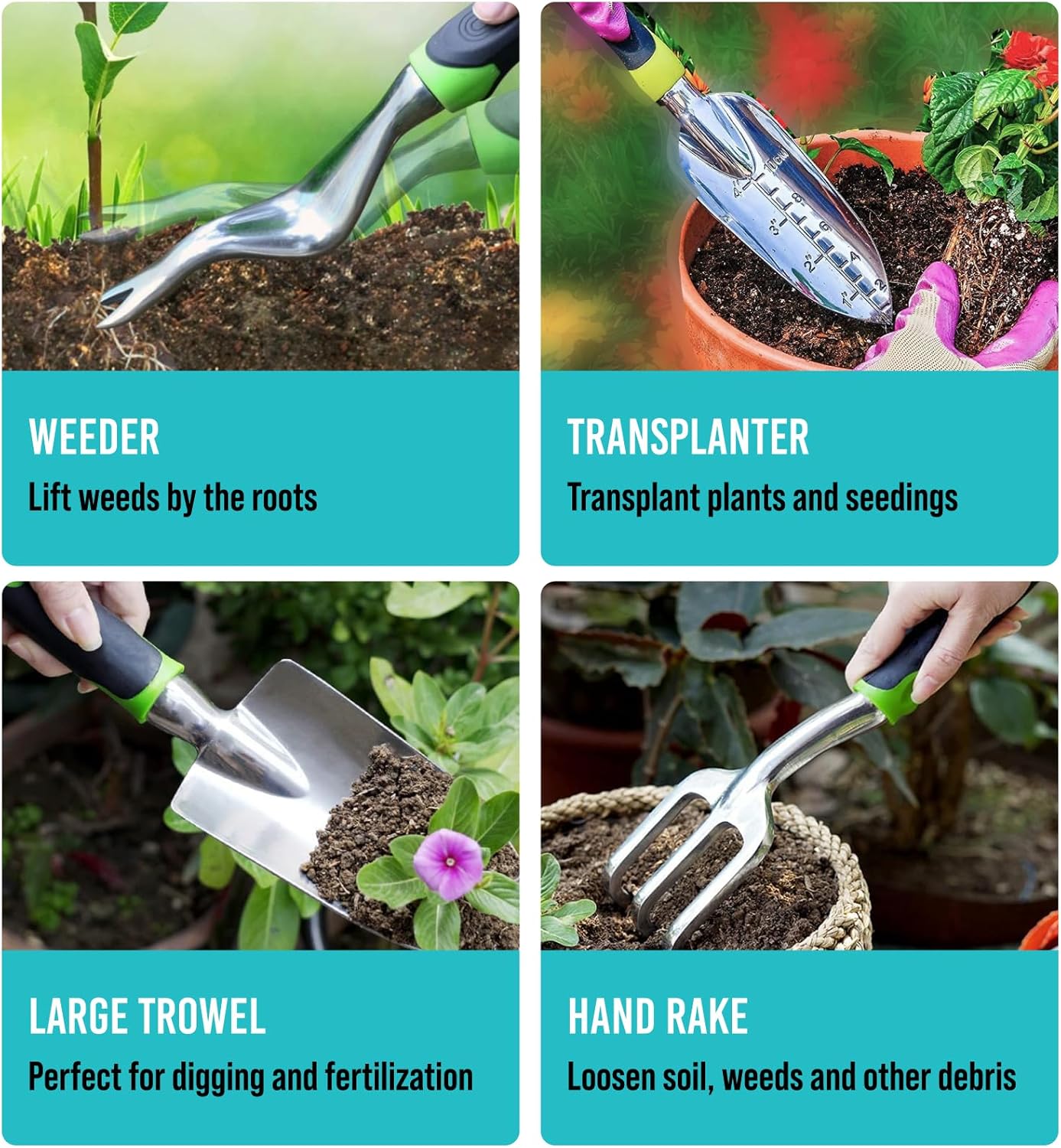 22-Piece Garden Tool Set – Heavy Duty, Rust-Resistant – Gardening Gifts for Women, Men & Families