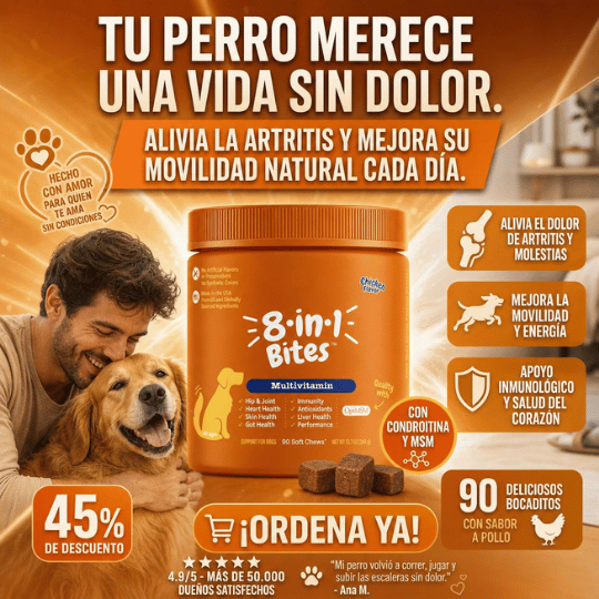 Suplemento Multivitaminas para Perros (8 Beneficios en 1)