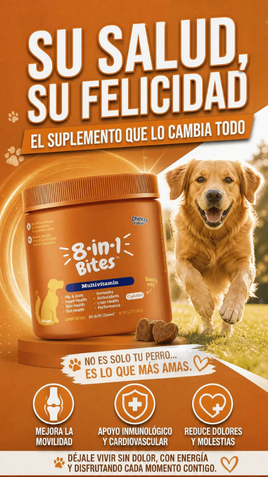 Suplemento Multivitaminas para Perros (8 Beneficios en 1)