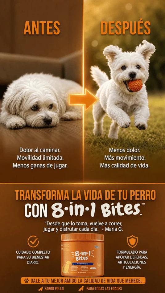 Suplemento Multivitaminas para Perros (8 Beneficios en 1)