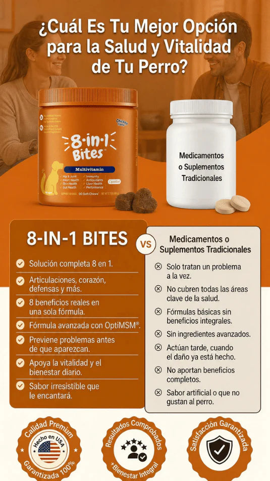 Suplemento Multivitaminas para Perros (8 Beneficios en 1)