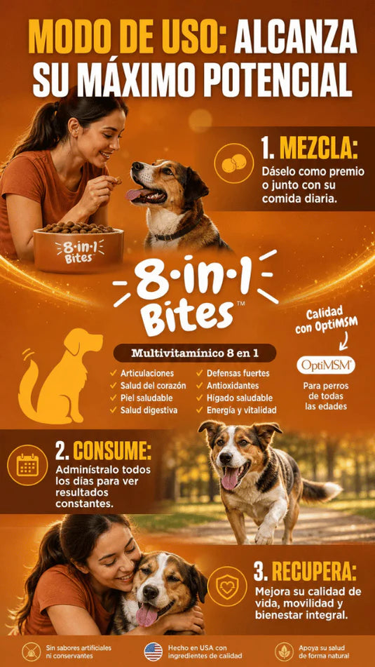 Suplemento Multivitaminas para Perros (8 Beneficios en 1)