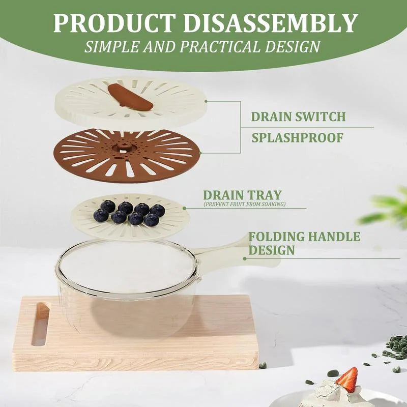 Vegetable Fruit Cleaning And Drainage Basket Folding Water Filter Net Fresh Keeping Box Cleaning Basket  Kitchen storage Gadg